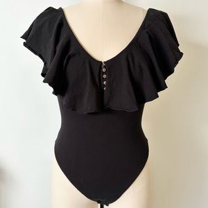 Free People Intimately ruffle neck bodysuit